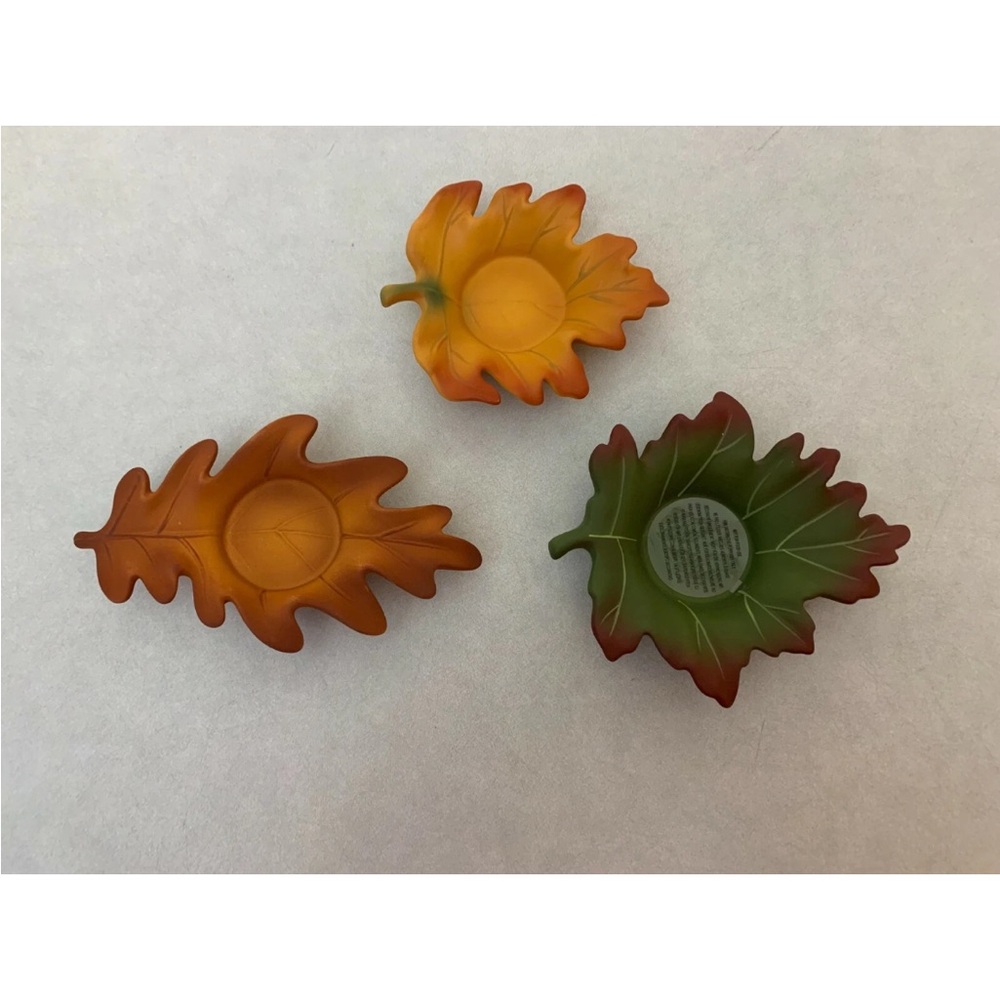 PartyLite - Whispering Leaves Tealight Trio - Candle Fall Autumn P8535U Retired - Picture 4 of 7